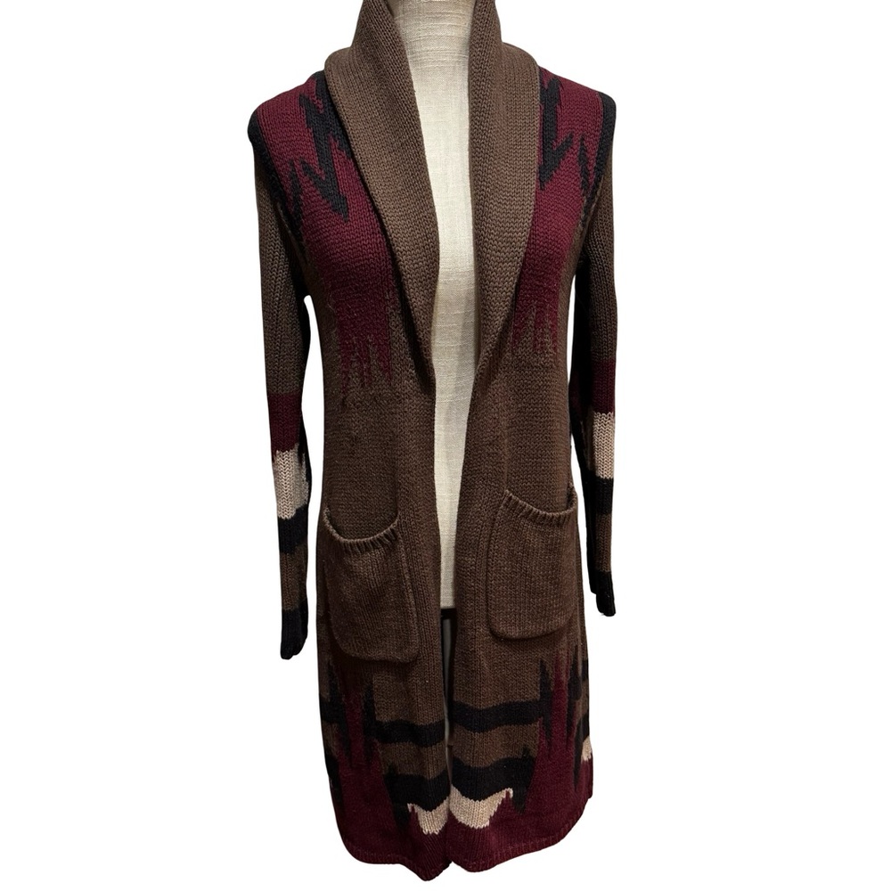 Shyanne Tribal Duster Cardigan with Cozy Shawl Collar - Picture 2 of 9